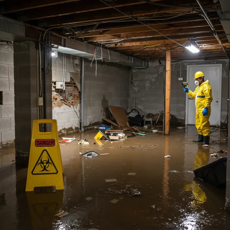 Flooded Basement Electrical Hazard in Cleveland, MS Property