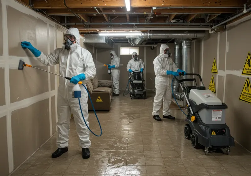 Basement Moisture Removal and Structural Drying process in Cleveland, MS